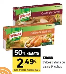 Coviran Knorr caldos galinha ou carne 24 cubos promoção