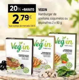 Coviran Vegin hamburger de azeitona, cogumelos ou espinafres promoção