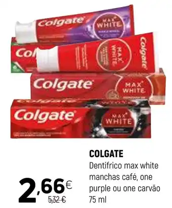 Colgate dentífrico max white manchas café