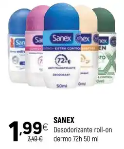 Coviran Sanex desodorante roll-on dermo 72h promoção