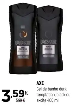 Coviran axe gel de banho dark temptation, black ou excite promoção