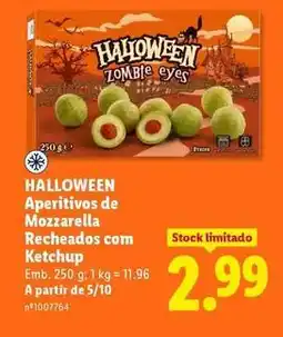 Lidl A+ - aperitivos de mozzarella recheados com ketchup promoção