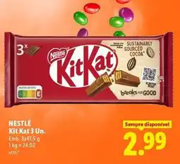 Lidl Nestle - kit kat 3 un promoção