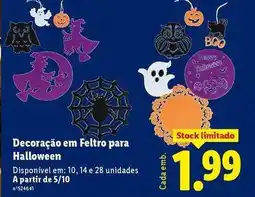 Lidl A+ - decoracao em feltro para halloween promoção