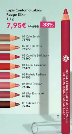 Yves Rocher Lápis contorno lábios rouge elixir promoção