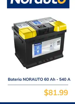 Norauto Bateria norauto 60 ah - 540 a promoção