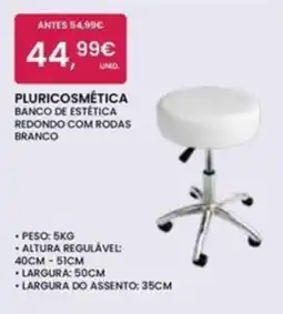 Pluricosmética pluricosmética banco de estética redondo com rodas branco promoção