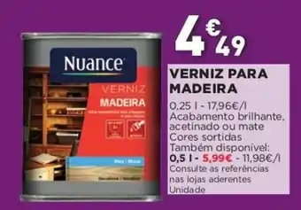 Bricomarché Verniz para Madeira 0,25L promoção