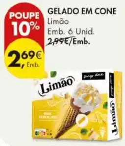 Pingo Doce Gelado em cone limão promoção