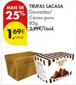 Pingo Doce Trufas lacasa douradas cacao puro promoção