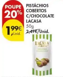 Pingo Doce Pistachios cobertos c/chocolate lacasa promoção