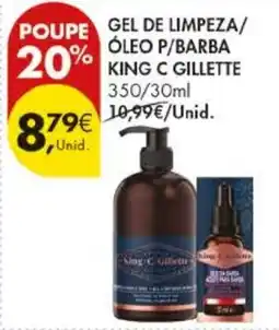 Pingo Doce gel de limpeza óleo p/barba king c gillette promoção