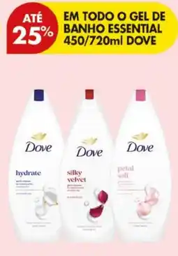 Pingo Doce Em todo o gel de banho essential dove promoção