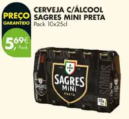 Pingo Doce Cerveja c/álcool sagres mini preta promoção
