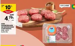 Continente Mini hambúrguer de bovino kids continente promoção