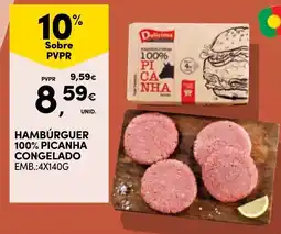 Continente Hambúrguer 100% picanha congelado promoção