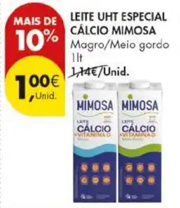 Pingo Doce Leite uht especial calcio mimosa promoção