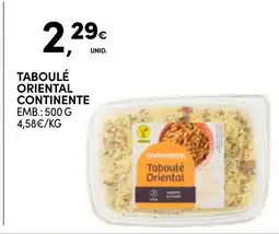 Continente Taboulé oriental continente promoção