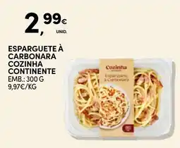 Continente Esparguete à carbonara cozinha continente promoção