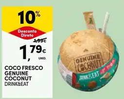 Continente Coco fresco genuine coconut drink&eat promoção