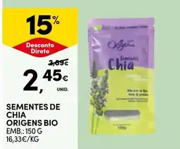 Continente Sementes de chia origens bio promoção
