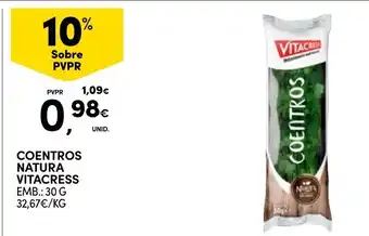 Continente Coentros natura vitacress promoção