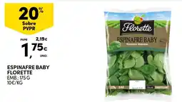 Continente espinafre baby florette promoção