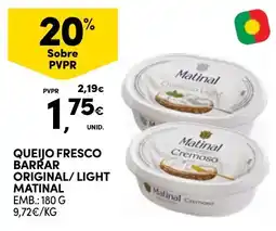 Continente Queijo fresco barrar original/light matinal promoção