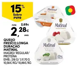 Continente Queijo fresco longa duração matinal magro/regular/proteína promoção