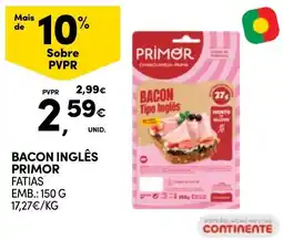 Continente Bacon inglês primor promoção