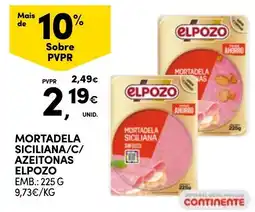 Continente mortadela siciliana/c/azeitonas elpozo promoção