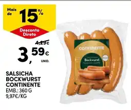 Continente Salsicha bockwurst continente promoção