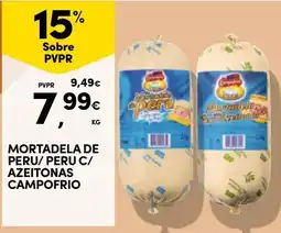 Continente Mortadela de peru/ peru c/ azeitanas campo froio promoção
