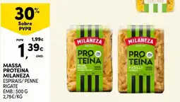 Continente Massa proteína milaneza espirais/ penne rigate promoção