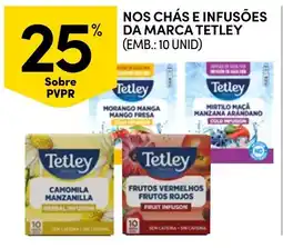 Continente Nos chás e infusões da marca tetley promoção