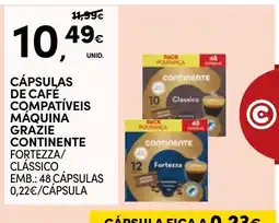 Continente Cápsulas de café compatíveis máquina grazie continente promoção