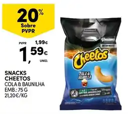 Continente Snacks cheetos cola & baunilha promoção