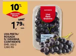 Continente Uva sem graina continent promoção