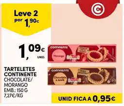 Continente Tarteletes continente chocolate/morango promoção