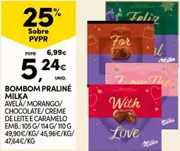 Continente Bombom praliné milka promoção