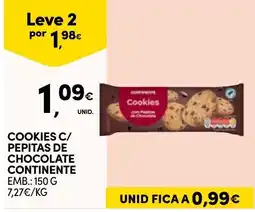 Continente Cookies c/ pepitas de chocolate continente promoção