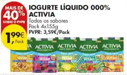 Pingo Doce Iogurte líquido activia promoção
