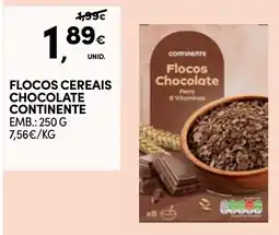 Continente Flocos cereais chocolate continente promoção