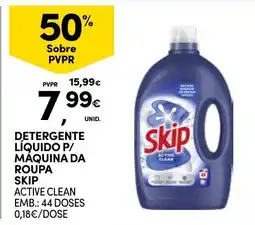 Continente Detergente líquido p/ máquina da roupa skip active clean promoção