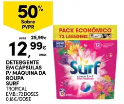 Continente Detergente em cápsulas p/ máquina da roupa surf tropical promoção