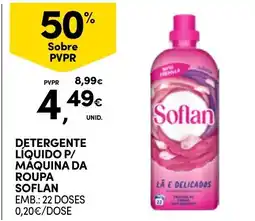 Continente Detergente líquido p/ máquina da roupa soflan promoção