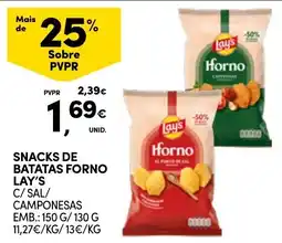 Continente Snacks de batatas forno lay's promoção