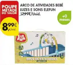 Pingo Doce arco de atividades bebé luzes e sons elefun promoção