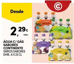 Continente Água c/ gás sabores continente promoção