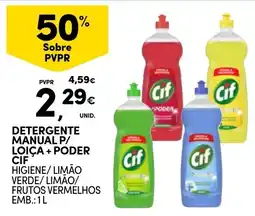 Continente Detergente manual p/ loça + poder cif promoção